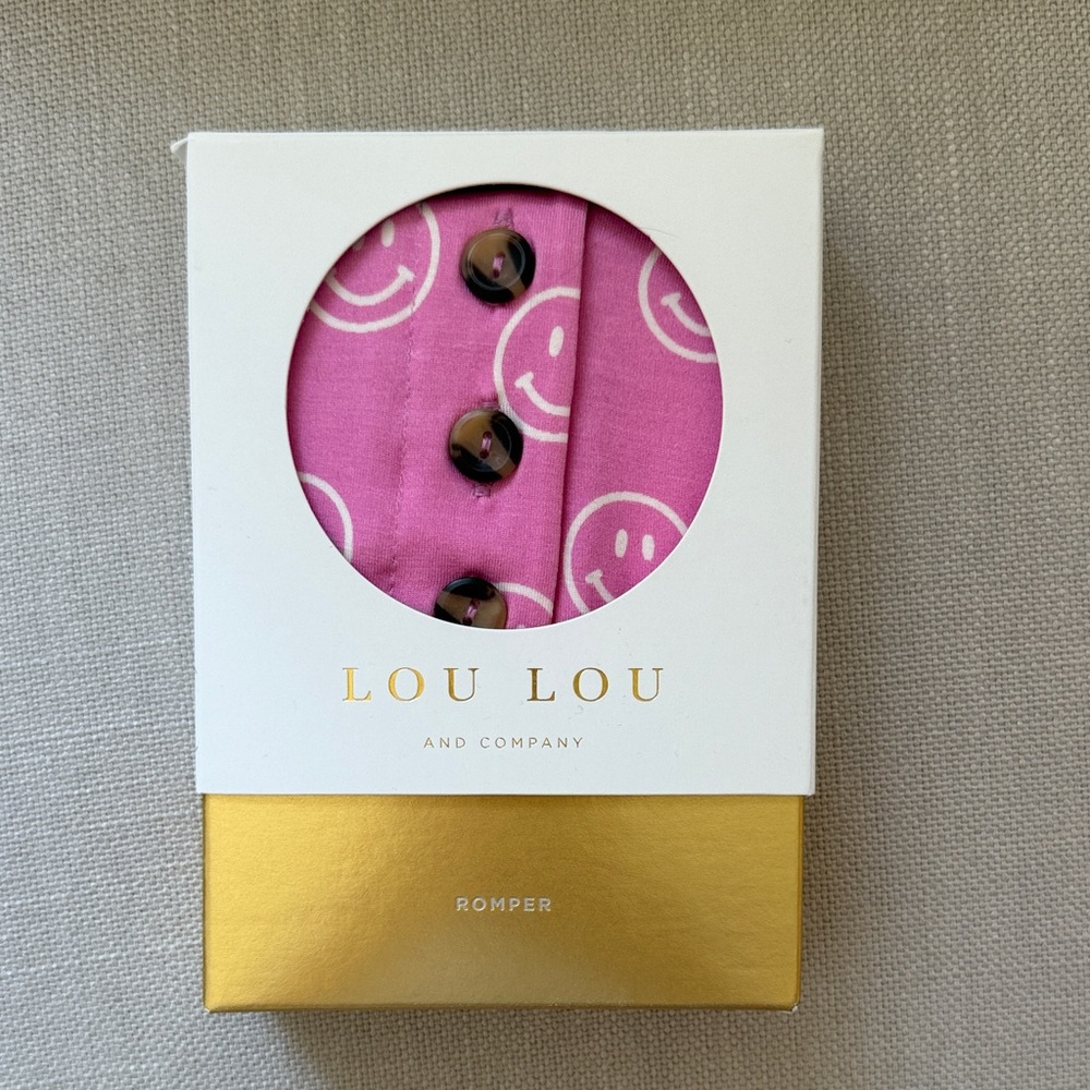 Lou Lou & Company Pink Smiley Romper
